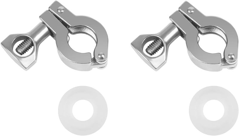 JMCOLMT Tri Clamp 1/2 Inch 2PCS Single Pin Heavy Duty with Wing Nut Stainless Steel 304 Sanitary Fitting with Ferrule TC 1/2" Silicone Gaskets - Image 1